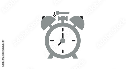 Canvastavla Grey alarm clock with bell.