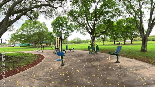 Fitness equipment in Tropical Park Miami