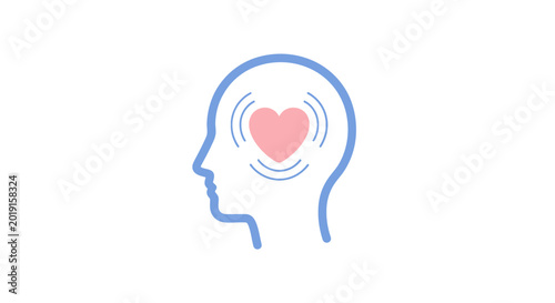 Bild auf Leinwand Heartfelt Thoughtful Mindful Brain Concept.