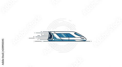 Bild auf Leinwand High Speed Train Moving Quickly Forward.