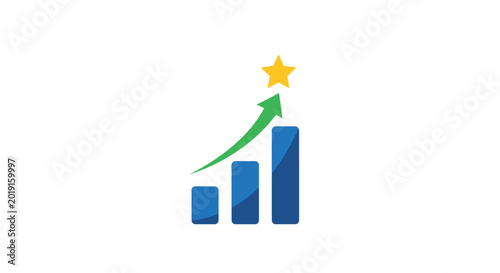 фотографія Increasing Business Growth Success Chart Graph.
