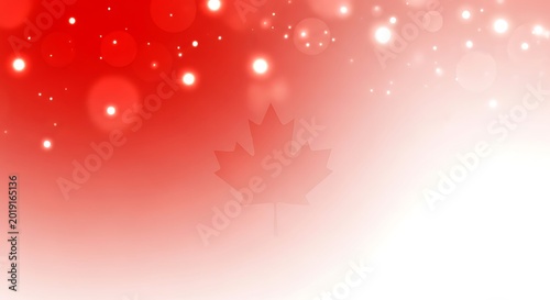 Red and white abstract background with glowing bokeh and maple leaf silhouette digital art canadian silhouette background abstract celebration patriotic gradient national
