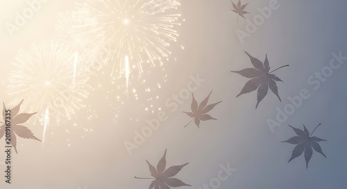 Happy Canada day backgrund, Maple leaf against dusk sky with bokeh lights silhouette twilight outdoors abstract background atmosphere peaceful contrast minimalist