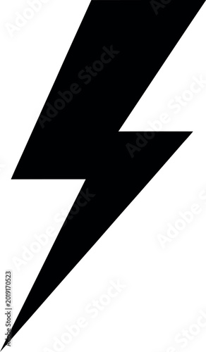Εκτύπωση καμβά Lightning bolt icon vector, black electric flash symbol, minimalist power and en