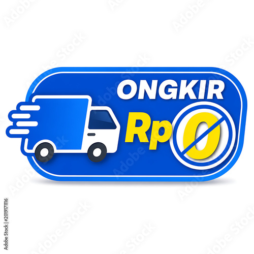 Ongkir Rp0 free shipping truck logo design