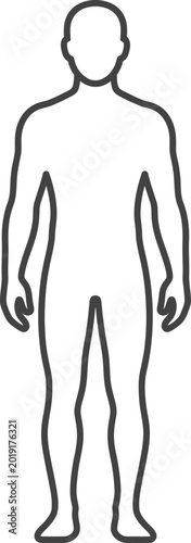 Photography A simple line drawing of a human body without facial features or clothes