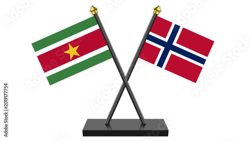 Foto Flag of Norway and Suriname