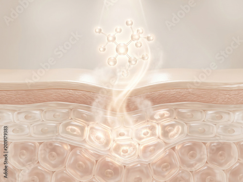 Molecular skincare treatment penetrating skin layers for rejuvenation and repair