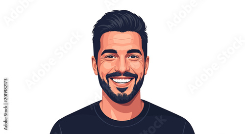 Happy bearded man with friendly smile portrait avatar