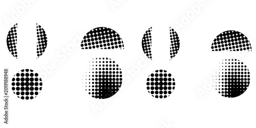 round vintage dots set gradient opacity modern elegant futuristic
