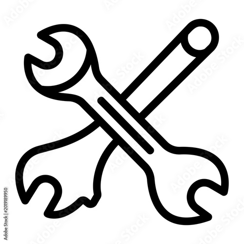 Wrench Line Icon