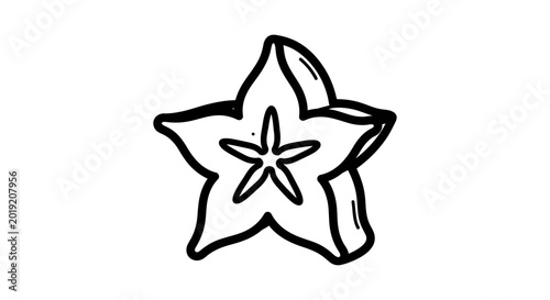 Star fruit illustration isolated on white background for design resources