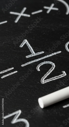 Blackboard, math equations, chalk, education, classroom