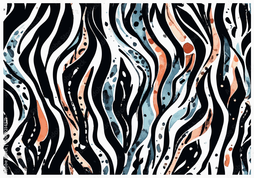 Naklejka premium pattern with zebra vector