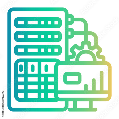 Tableau sur toile dedicated server Line Gradient Icon