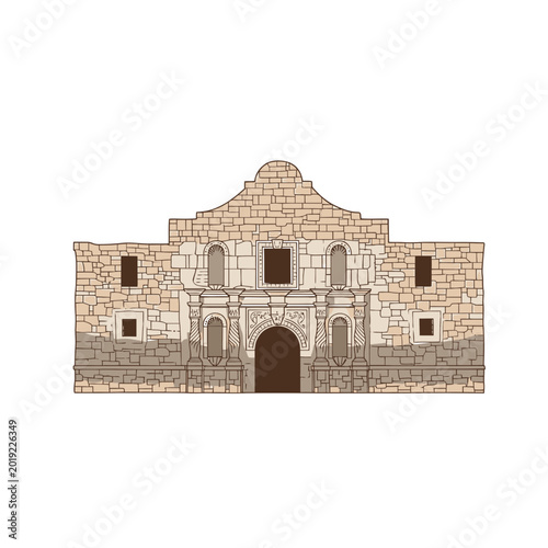 Iconic Texas Landmark Mission Building Facade