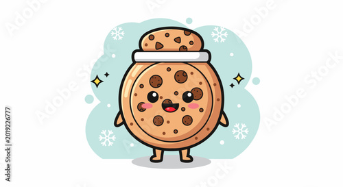 Adorable Cookie Character with Headband Mascot.