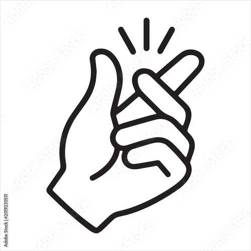 Vector icon of hand in snapping position.