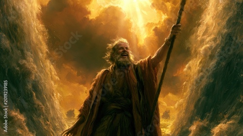 Moses Raise His Hands To Part The Red Sea
