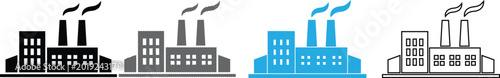 Foto Diverse industrial factory building vector illustration collection for modern design use