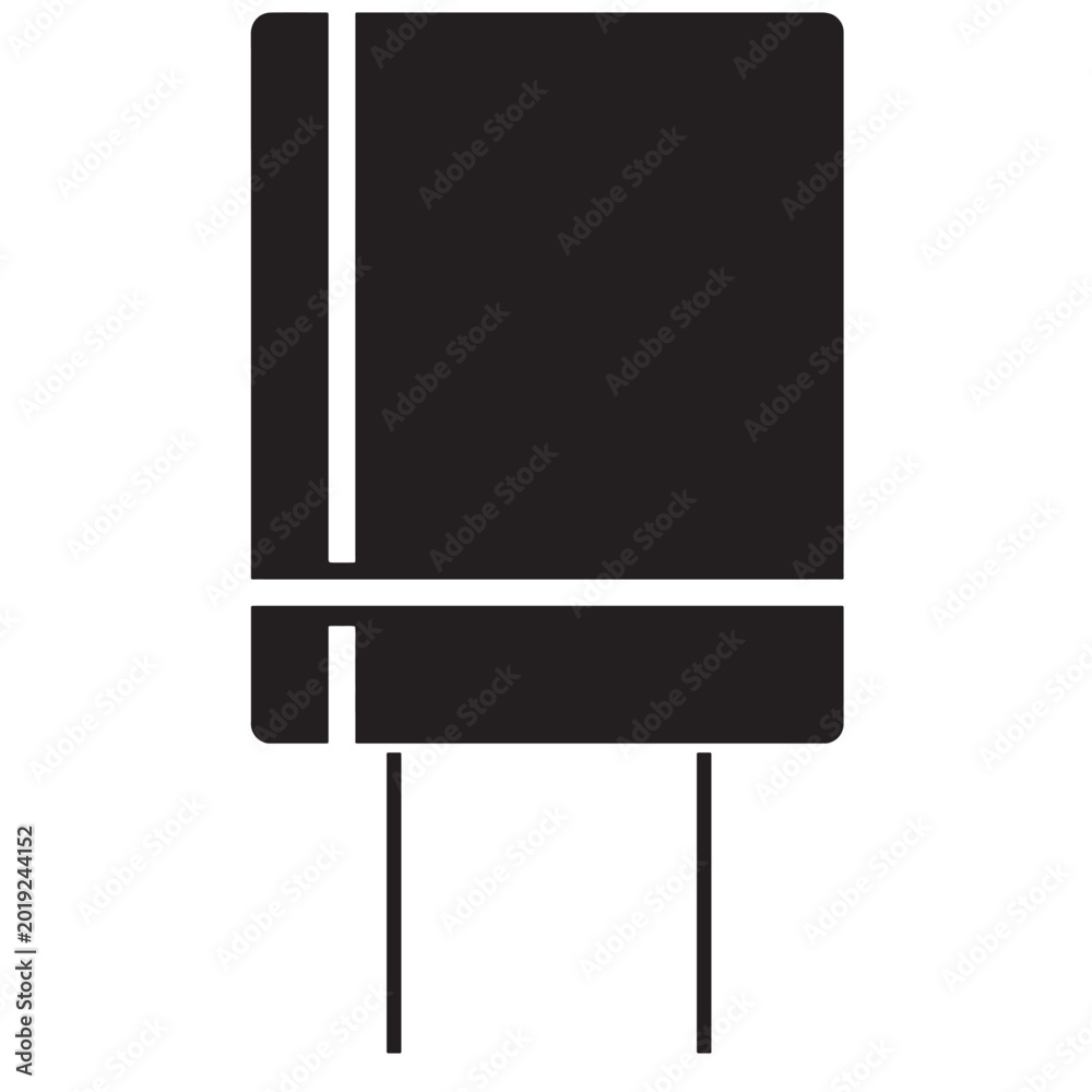 Fototapeta premium rectangular film capacitor marked body component icon