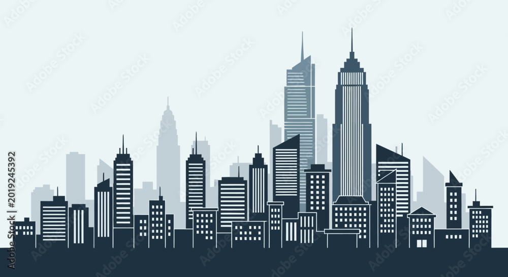 Obraz premium City Skyline Urban Landscape.