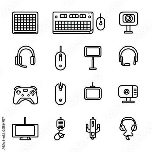 Computer and gaming device icons.
