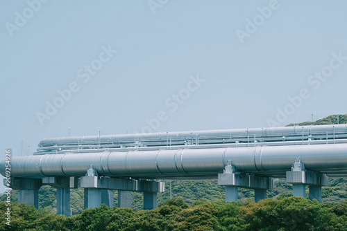 Industrial Pipeline System on Elevated Supports