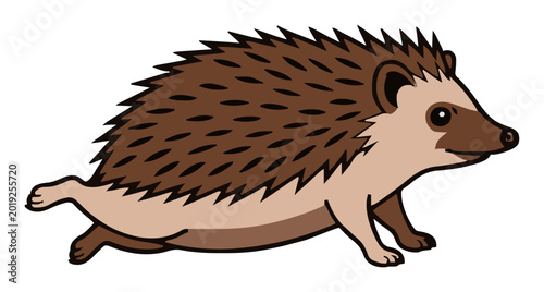 Bild auf Leinwand African pygmy hedgehog jumping side view illustration