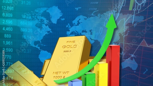 Bild auf Leinwand Global gold prices are rising amid complex geopolitical and economic conditions