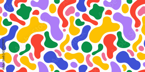 Colorful abstract fluid shapes pattern on a white background vibrant organic forms high quality professional