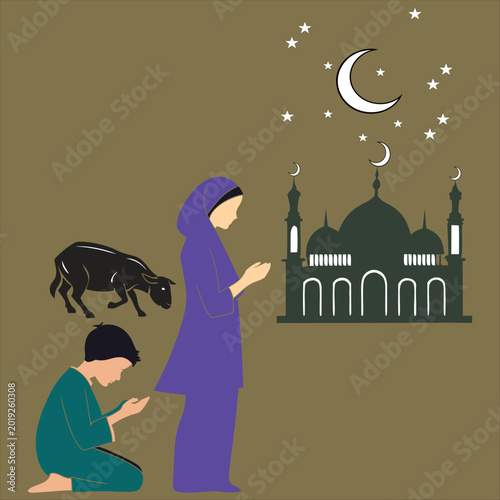 Foto A serene moment of prayer and reflection at the mosque under a starry sky