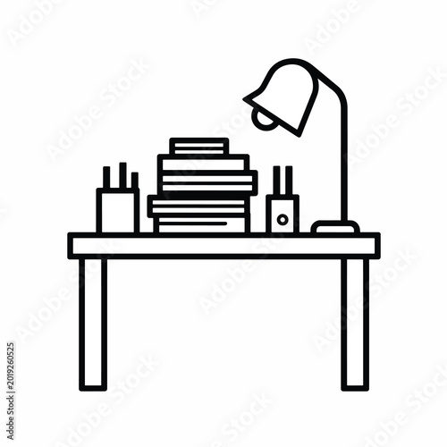 Desk lamp on a table indoors.