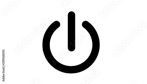 Foto a black power symbol sits on a plain white background