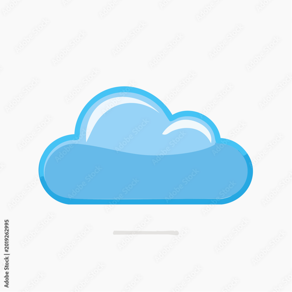 Fototapeta premium Stylized blue cloud illustration
