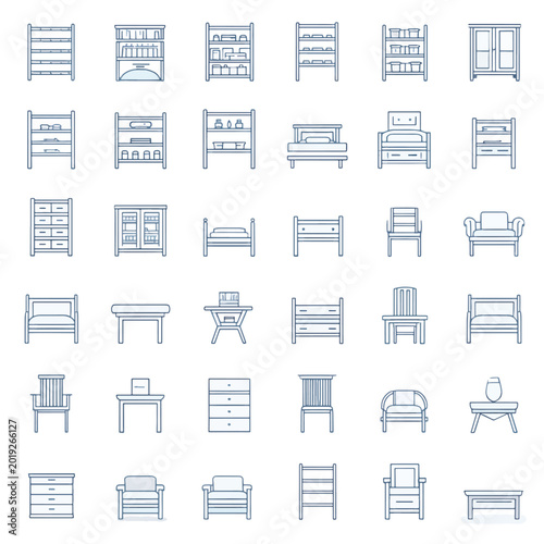 Collection of various furniture pieces.