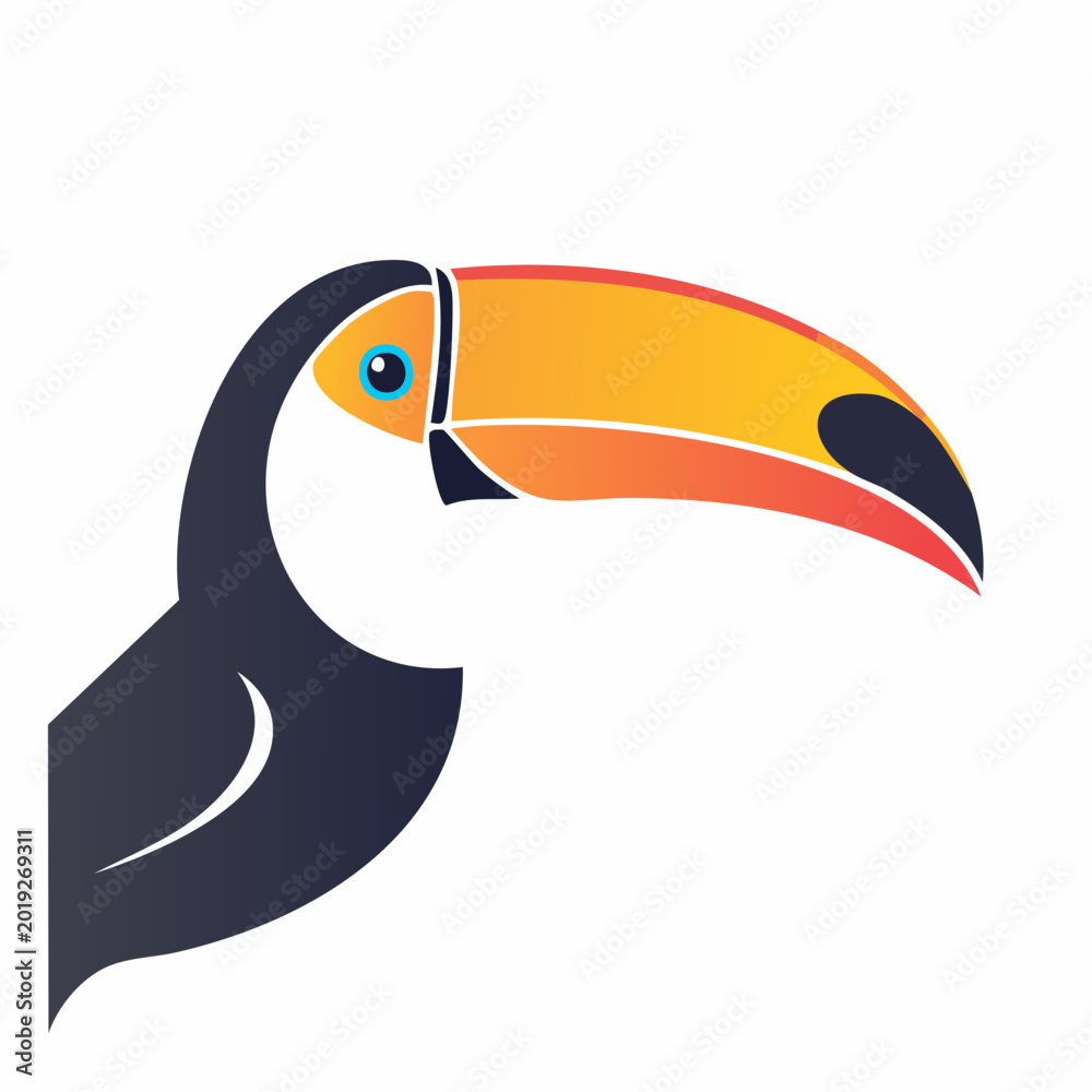 Fototapeta premium Stylized Toucan Bird Illustration
