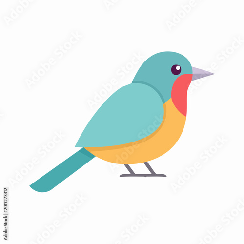 Stylized Blue and Yellow Bird Illustration