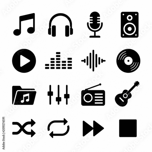 Music Audio Eps And Sound Icon Vector Icon Set
