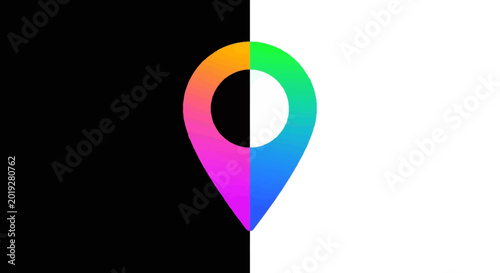 Free Download Colorful map pin icon on black. - GFXLoad