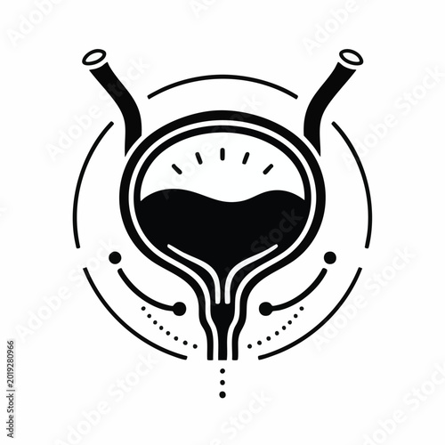 Urinary bladder icon, human anatomy symbol, medical logo, healthcare illustration