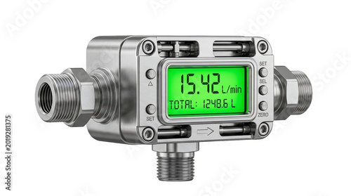 Gas flow meter digital display stainless steel industrial instrument for measurement and monitoring in pipeline systems