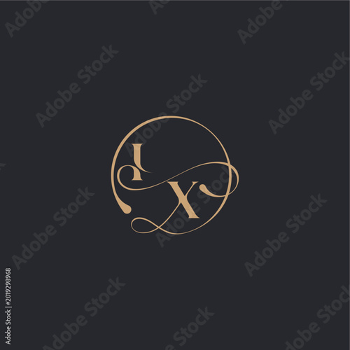 XI letter elegant circle concept organic line style design wedding luxury curve initial monogram