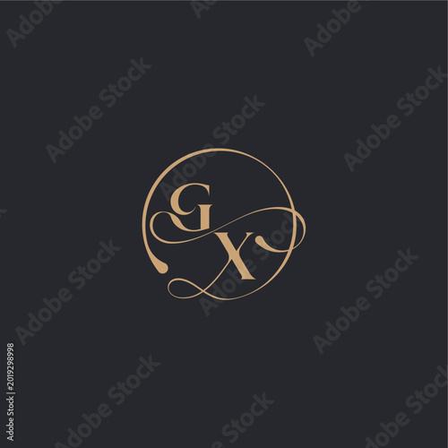 XG letter elegant circle concept organic line style design wedding luxury curve initial monogram