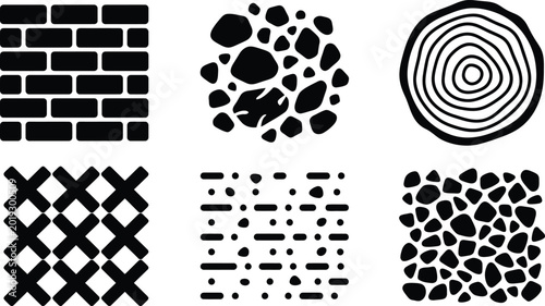 Foto Architectural CAD Hatch Patterns for Technical Drawing with Brick Stone and Wood
