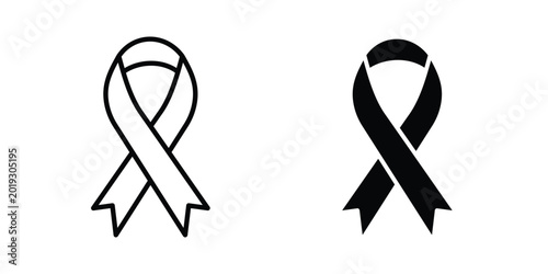 Photos awareness ribbon icon Illustration set Eps10