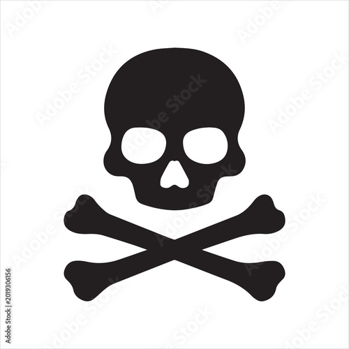 Bild auf Leinwand Crossbones and skull death flat vector icon for apps and games