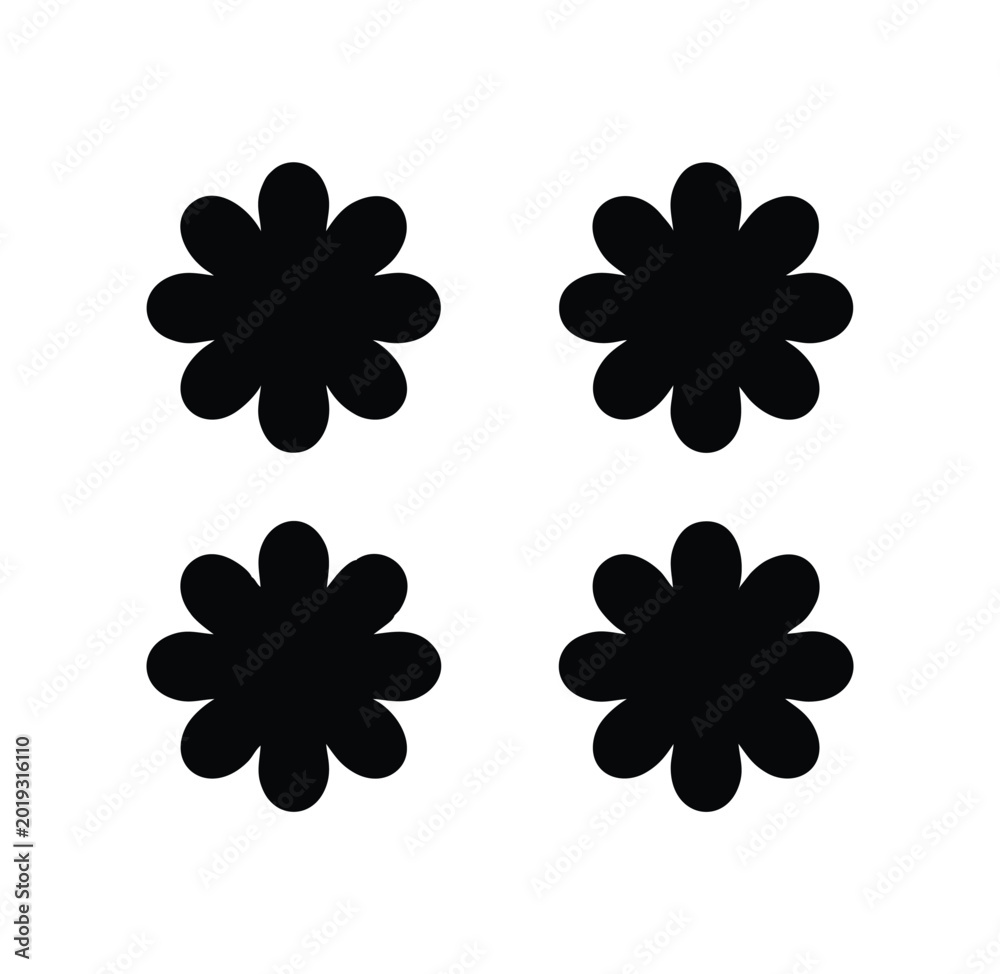 Obraz premium Professional simple flower shape icon for a modern minimalist brand.