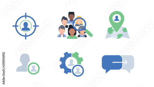 Obraz na płótnie People Communication Teamwork Collaboration Icons.