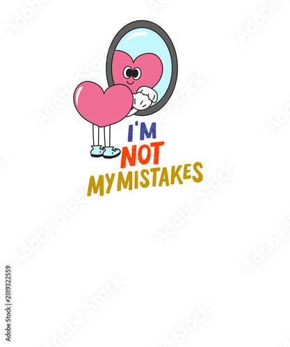 pink heart character looking into a mirror ai genrative